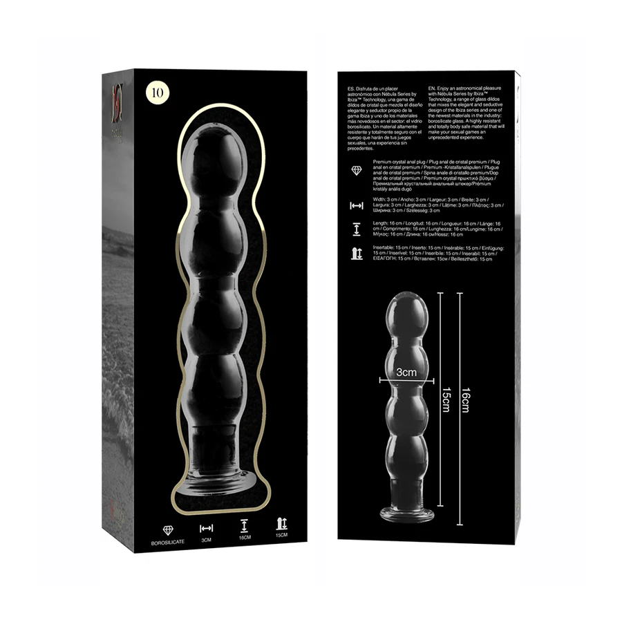 NEBULA SERIES BY IBIZA - MODELLO 10 DILDO IN VETRO BOROSILICATO 16,5 X 3,5 CM ROSA